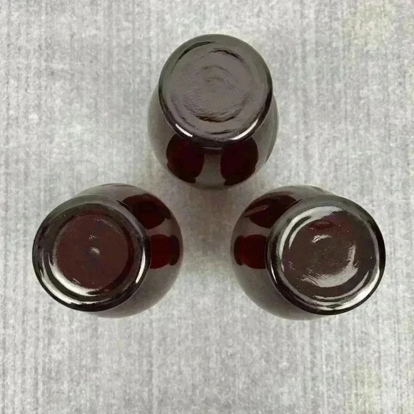 Ruby‎ Red vase etched tulip flowers 6" tall set of 3 - Picture 6 of 9